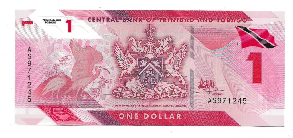 Trinidad Dollar Polymer Unc Note Bidcurios