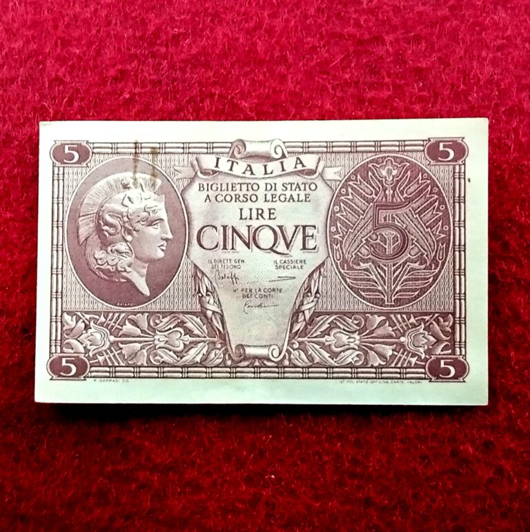 Italy 5 Lire 1944 Banknote BidCurios