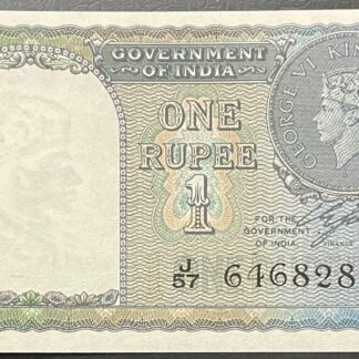 1940 One Rupee Banknote Of King George Vi Kg Vi Signed C E Jones S No